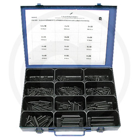 Sort. Spannstifte,Din1481,710-Tlg Granit 4851481 SORT